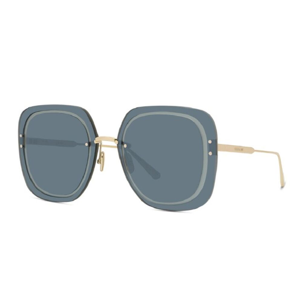 Dior Sunglasses Square Rimless, Gold Frame and Blue Lens ULTRADIORSUB0B0